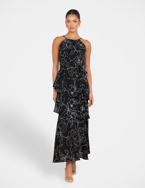 Yva Tiered Midi Dress